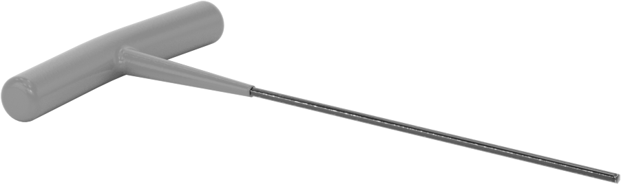 Fosfat Kaplı Çelik T-Saplı Altıgen Anahtar, 2 mm Tahrik Boyutu, Yastıklı Tutamak, 6" Toplam Uzunluk