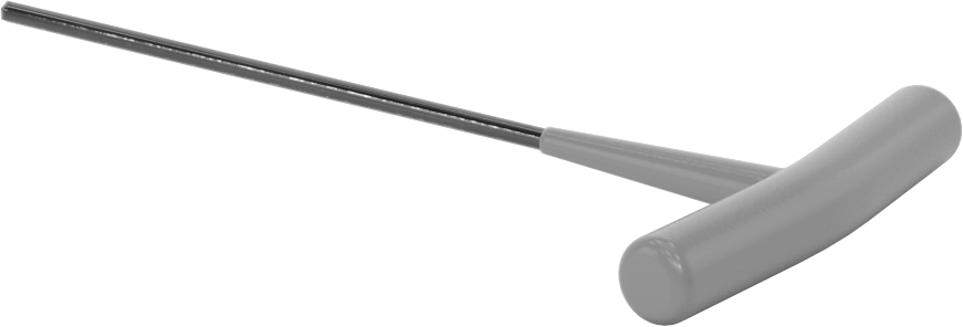 Fosfat Kaplı Çelik T-Saplı Altıgen Anahtar, 3 mm Tahrik Boyutu, Yastıklı Tutamak, 6" Toplam Uzunluk