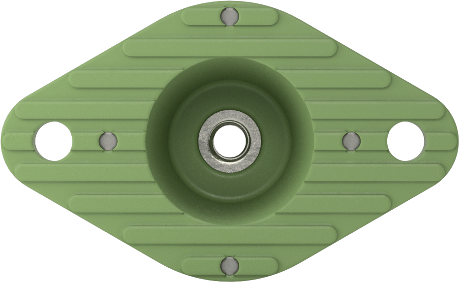 Silikon Titreşim Sönümleyici Cıvatalı Montaj, 3/8"-16 Dişli Ek Parça, 170 lbs. Kapasite, 1,25" Toplam Yükseklik