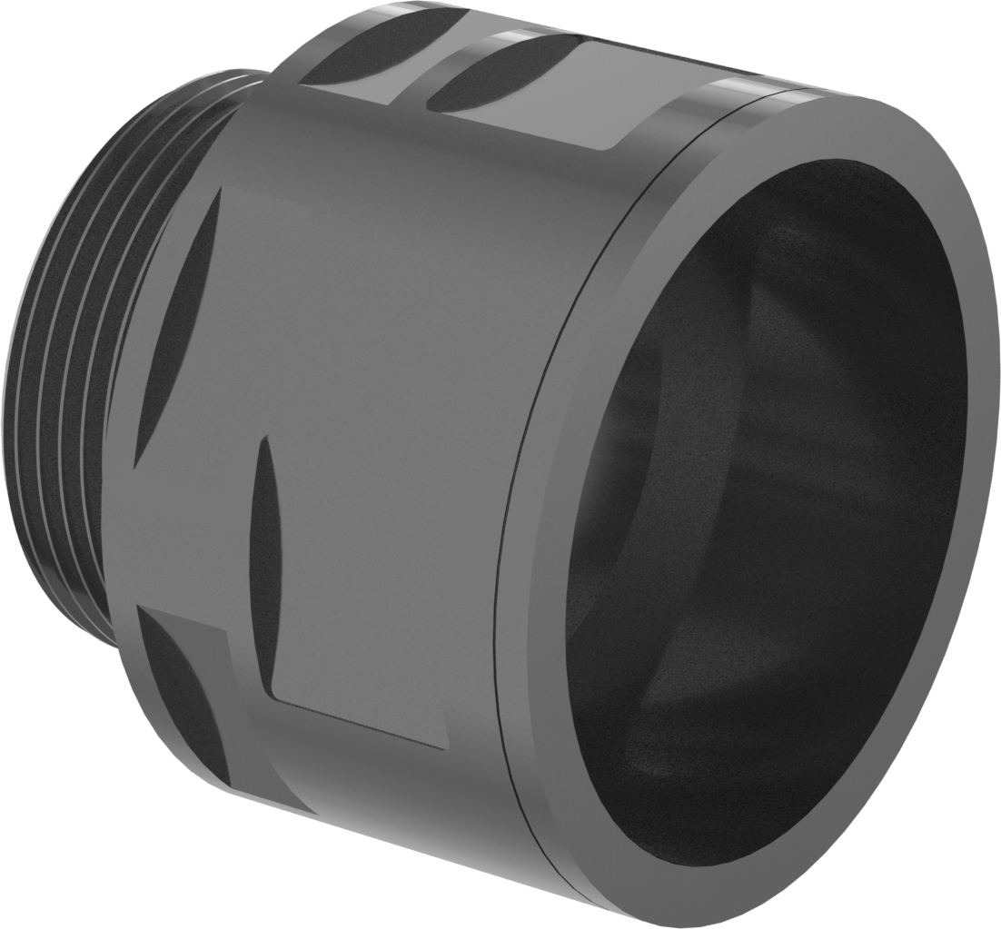 Esnek Plastik Kanal için Bağlantı Parçası, Adaptör, 1-1/2 Anma Ölçüsü Dişi x 1 1/2 NPT Erkek