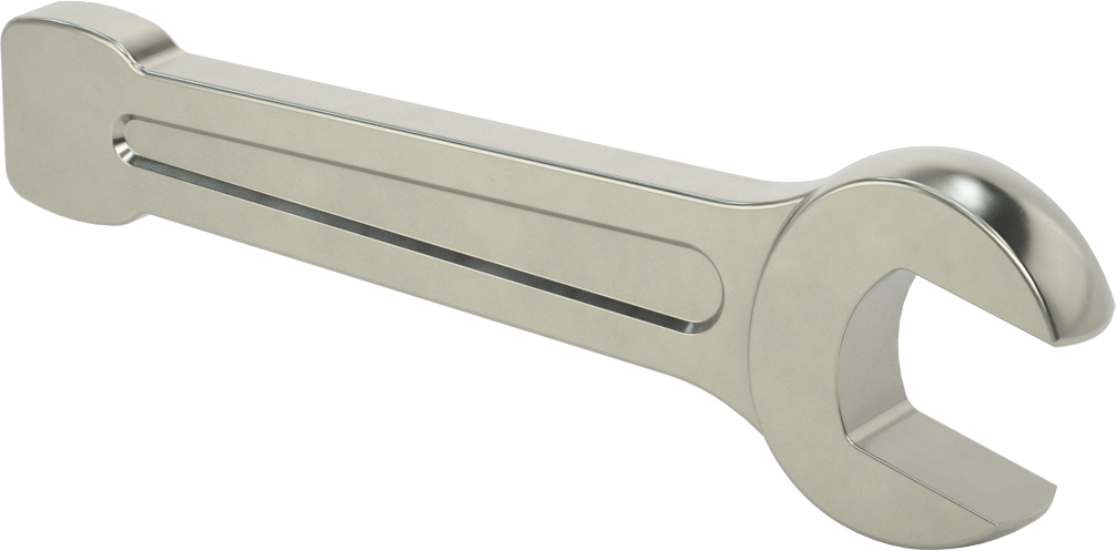 Vurmalı Açık Uçlu Anahtar, 27 mm Boyut, 7-1/8" Toplam Uzunluk