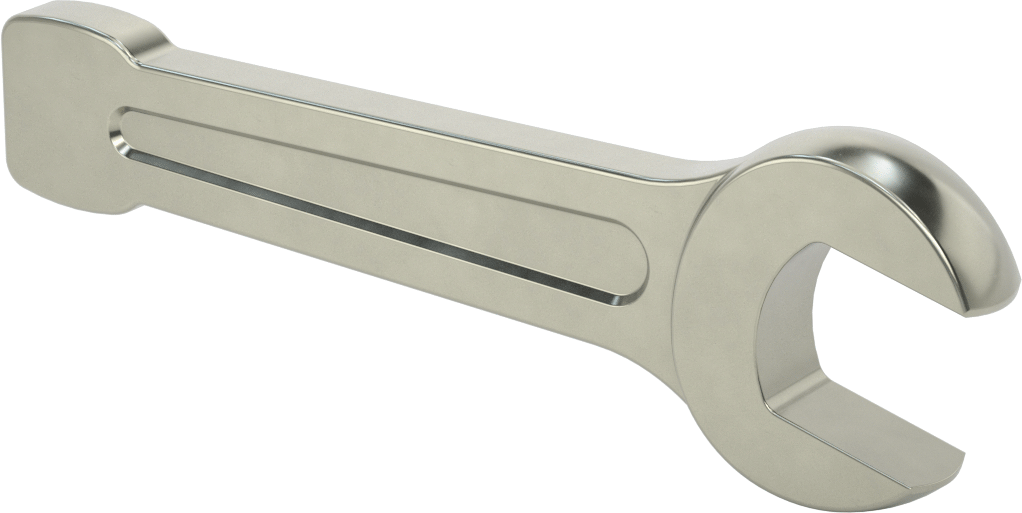 Vurmalı Açık Uçlu Anahtar, 30 mm Boyut, 7-1/2" Toplam Uzunluk