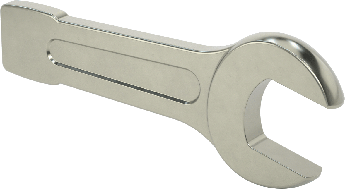 Vurmalı Açık Uçlu Anahtar, 60 mm Boyut, 12-5/8" Toplam Uzunluk