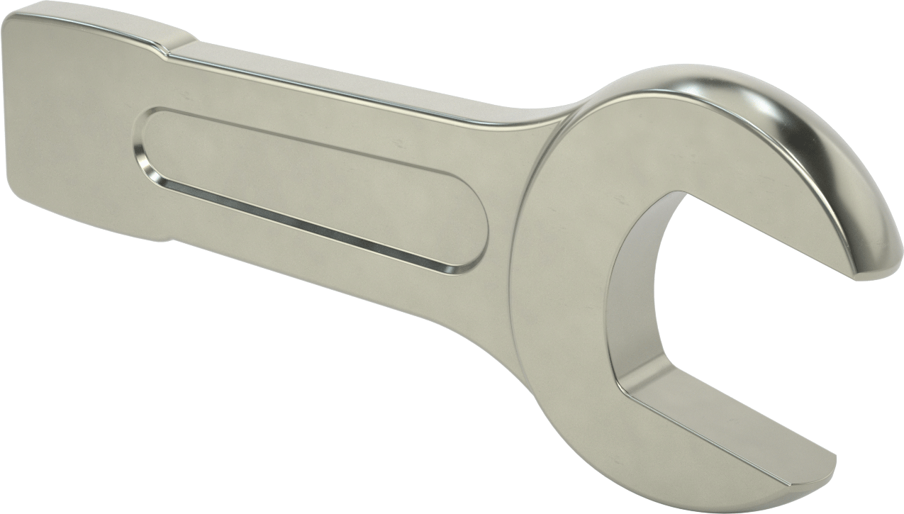 Vurmalı Açık Uçlu Anahtar, 95 mm Boyut, 17-1/2" Toplam Uzunluk