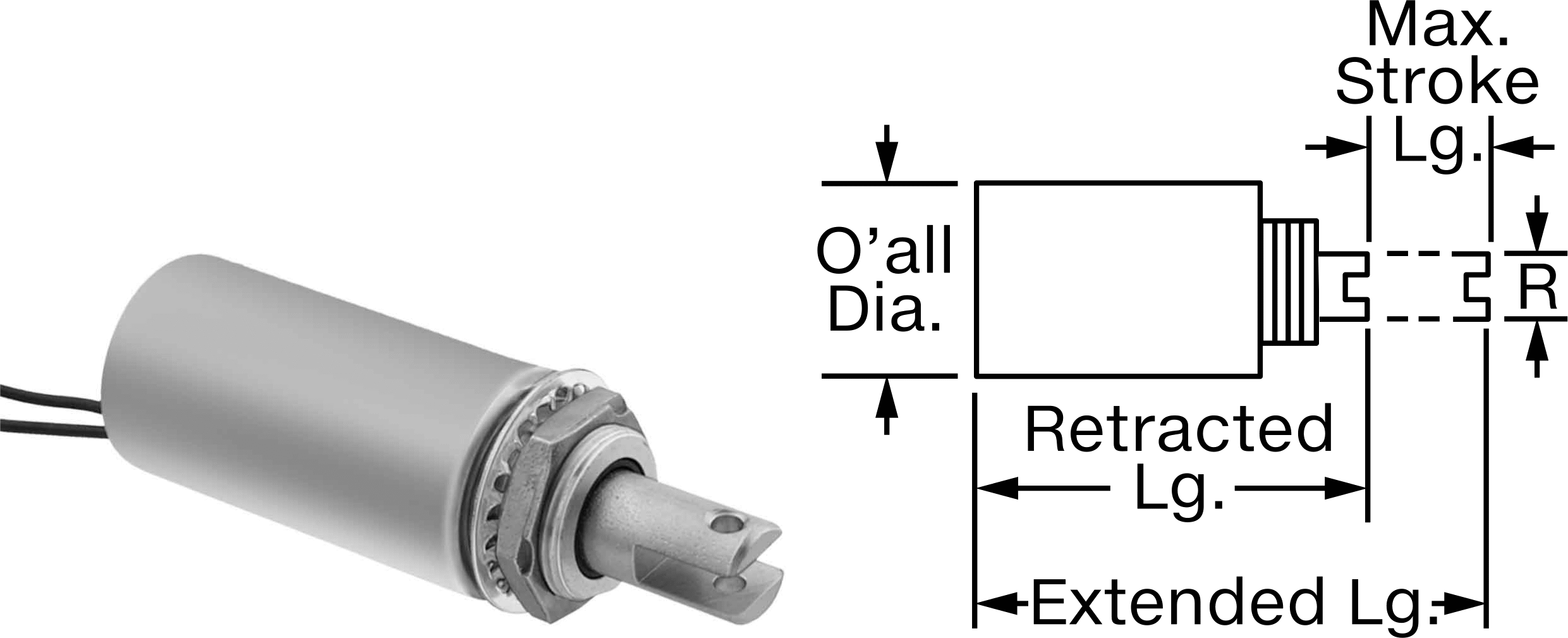 Sızdırmaz Lineer Solenoid, Sürekli, Çekme, 0,5" Strok, 4 oz. Kuvvet
