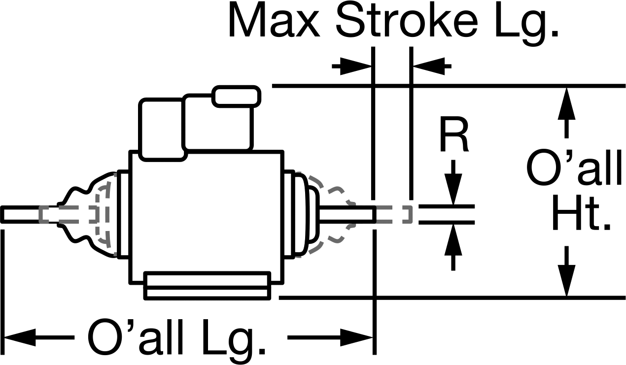 Sızdırmaz Lineer Solenoid, Sürekli Kullanım, Suya Dayanıklı, 0,39" Strok