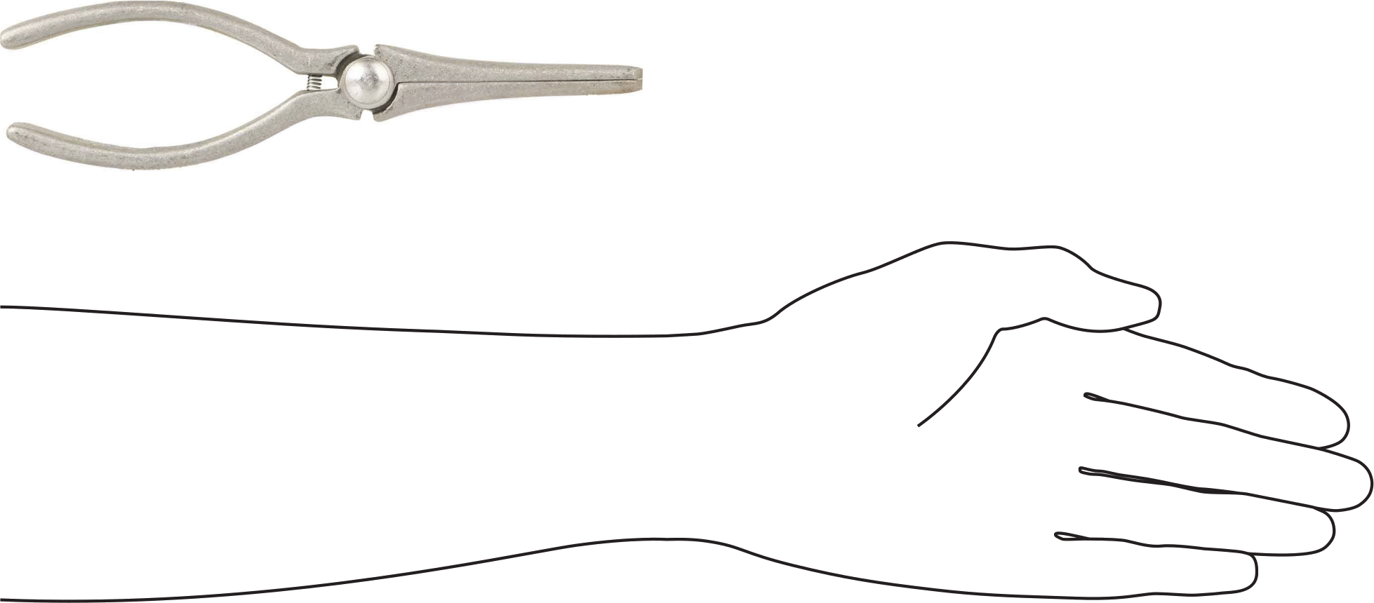 Pense Tipi Maşa, Düz Başlıklı, 7-1/2" Toplam Uzunluk