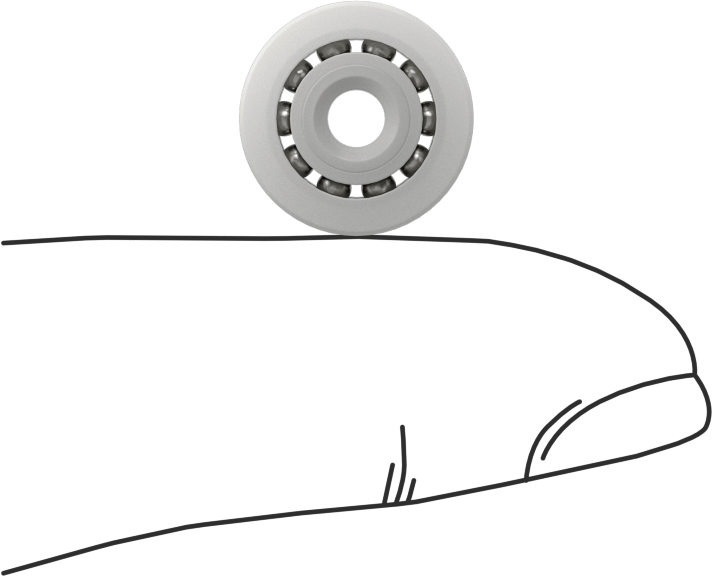 Kuru Çalışan Bilyalı Rulman, Anma Numarası R2A, 1/8" Mil Çapı için