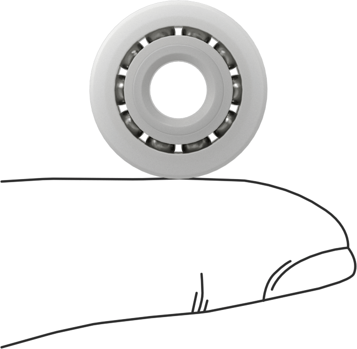 Kuru Çalışan Bilyalı Rulman, Anma Numarası R4A, 1/4" Mil Çapı için