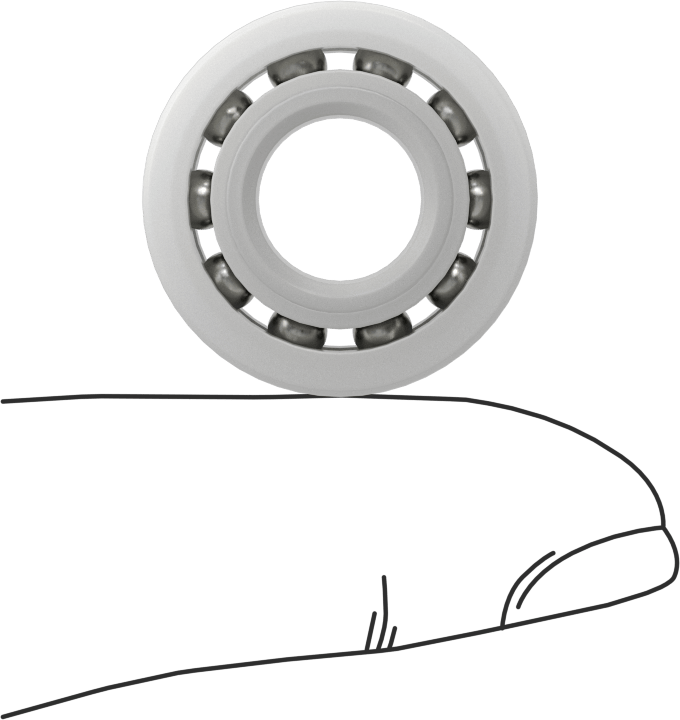 Kuru Çalışan Bilyalı Rulman, Anma Numarası R6A, 3/8" Mil Çapı