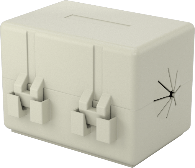 Kablo için Klipsli EMI/RFI Bastırıcı, 0.25" ila 0.40" OD, Yapışkan Montaj, 238 Ohm @ 100 MHz