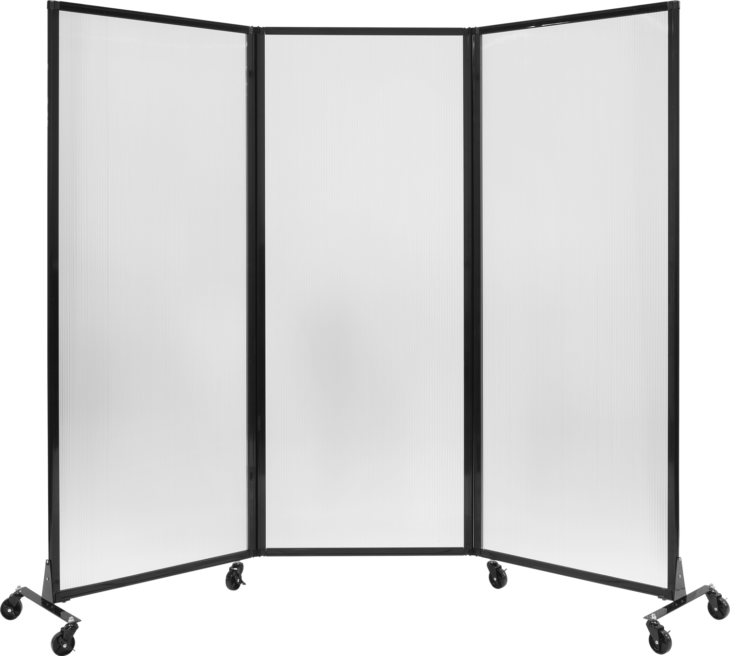 Şeffaf Bölme Paneli, Katlanabilir, Yivli Panel, 3-8 Fit Genişlik x 7 Fit Yükseklik Toplam