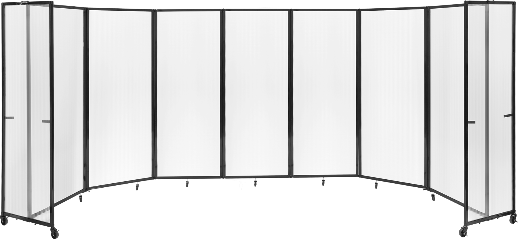 Şeffaf Bölme Paneli, Katlanabilir, Yivli Panel, 3-20 Fit Genişlik x 7 Fit Toplam Yükseklik