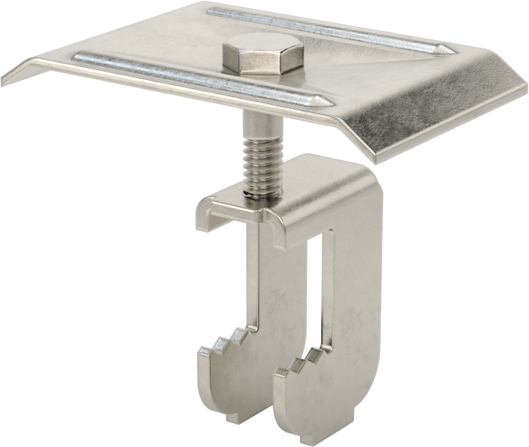 Fiberglas Çubuk Izgara Klipsi, 3/4“ Yükseklikli Yatak Çubuğu x 2-1/4” Uçtan Uca Genişlik için C Klipsi