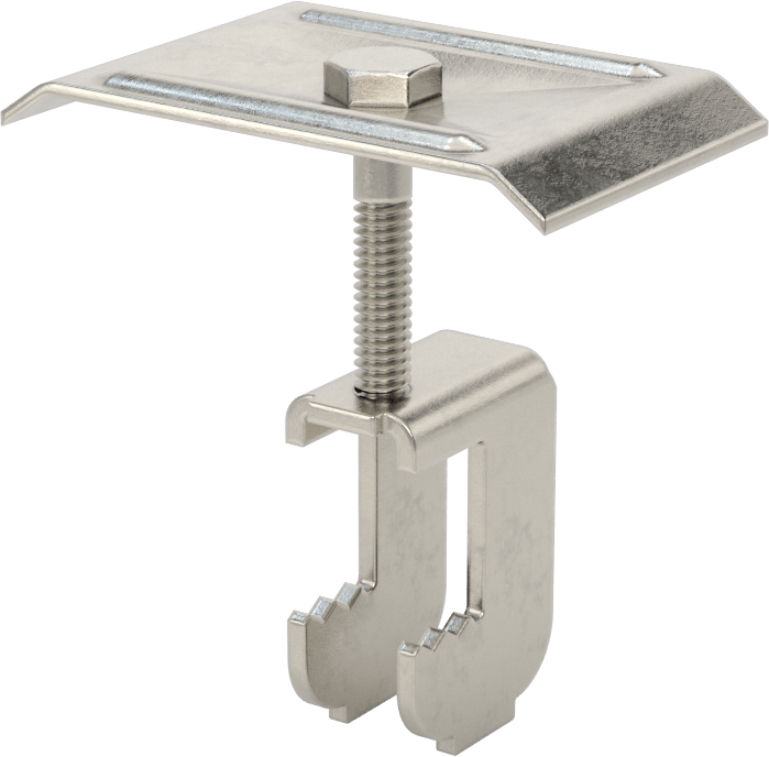 Fiberglas Çubuk Izgara Klipsi, 1-1/4“ Yükseklikli Rulman Çubuğu x 2-1/4” Uçtan Uca Genişlik için C-Klipsi