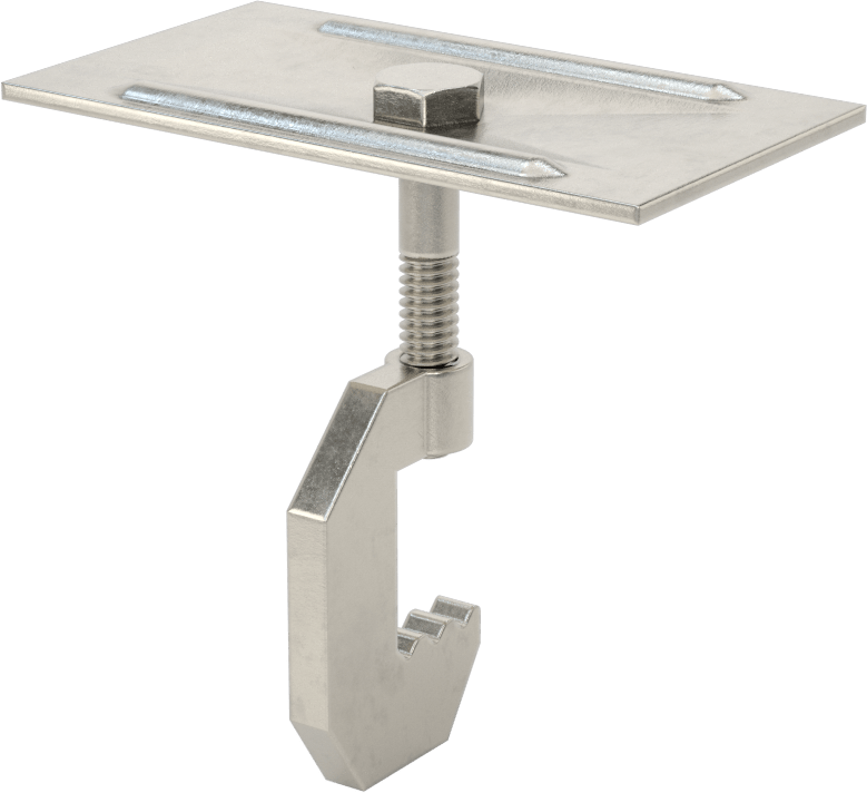 Fiberglas Çubuk Izgara Klipsi, 1-3/4" Yükseklikli Çubuk için C-Klipsi, 3/8“ ila 2-1/4” Merkezden Merkeze Genişlik