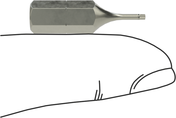 Çelik Torx Ucu, 1/4" Altıgen Şaft, T4 Boyutu