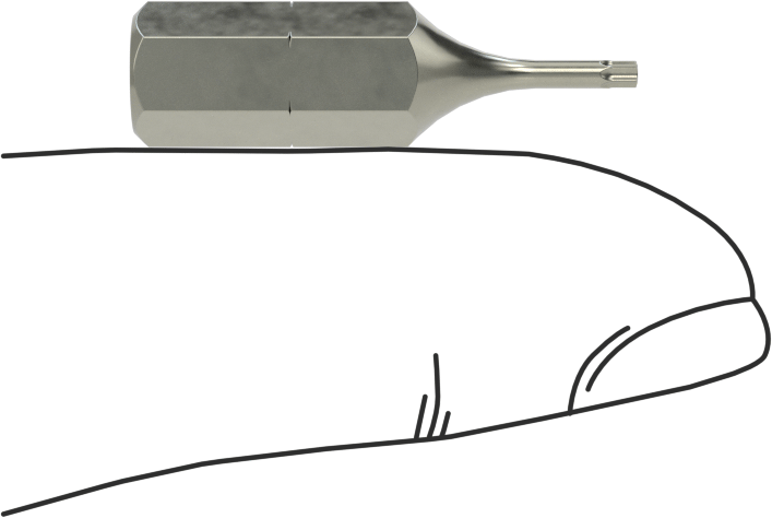 Çelik Torx Ucu, 1/4" Altıgen Şaft, T5 Boyutu