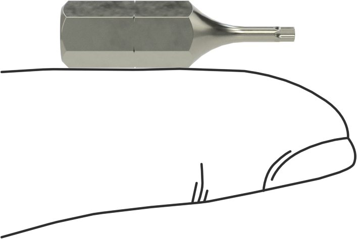 Çelik Torx Ucu, 1/4" Altıgen Şaft, T6 Boyutu