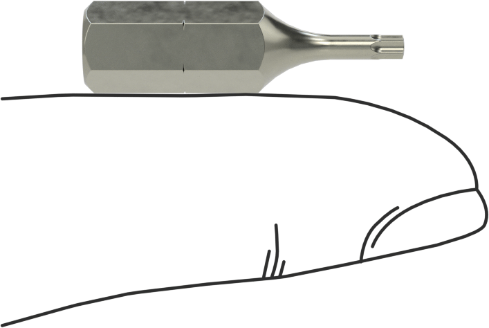 Çelik Torx Ucu, 1/4" Altıgen Şaft, T7 Boyutu