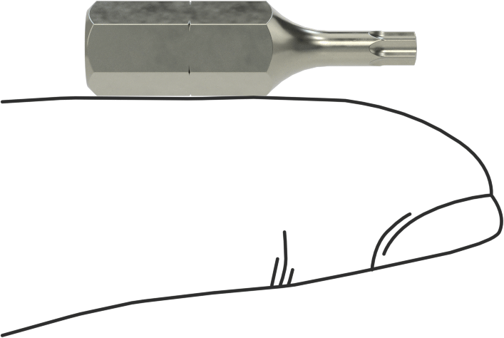 Çelik Torx Ucu, 1/4" Altıgen Şaft, T10 Boyutu