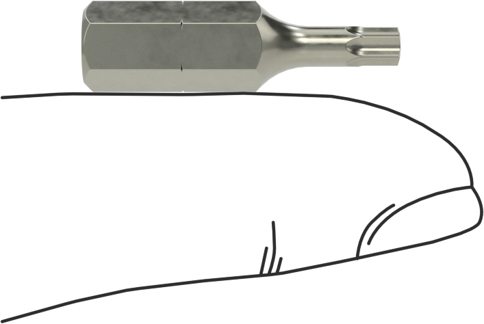 Çelik Torx Ucu, 1/4" Altıgen Şaft, T15 Boyutu