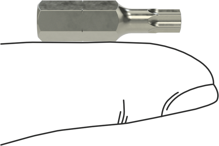 Çelik Torx Ucu, 1/4" Altıgen Şaft, T25 Boyutu