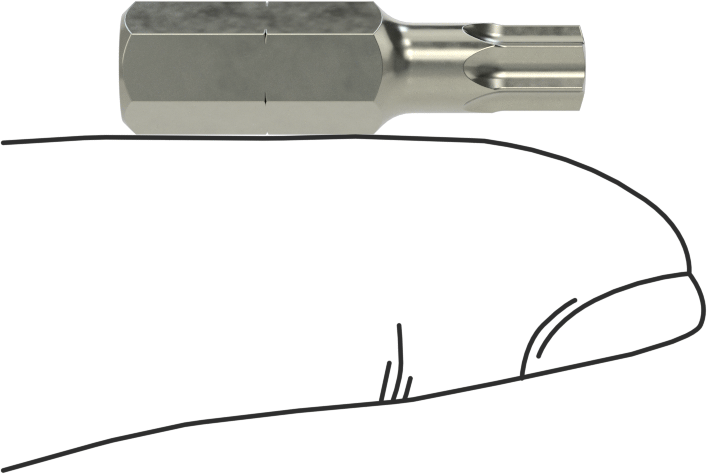 Çelik Torx Ucu, 1/4" Altıgen Şaft, T27 Boyutu