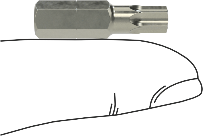 Çelik Torx Ucu, 1/4" Altıgen Şaft, T30 Boyutu