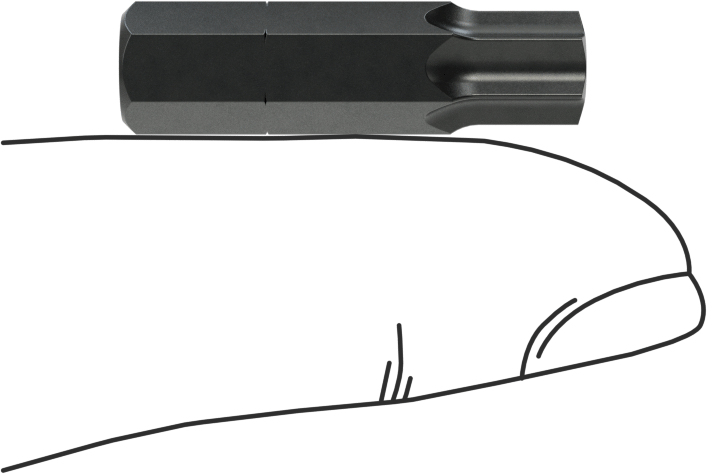 Çelik Torx Ucu, 1/4" Altıgen Şaft, T40 Boyutu