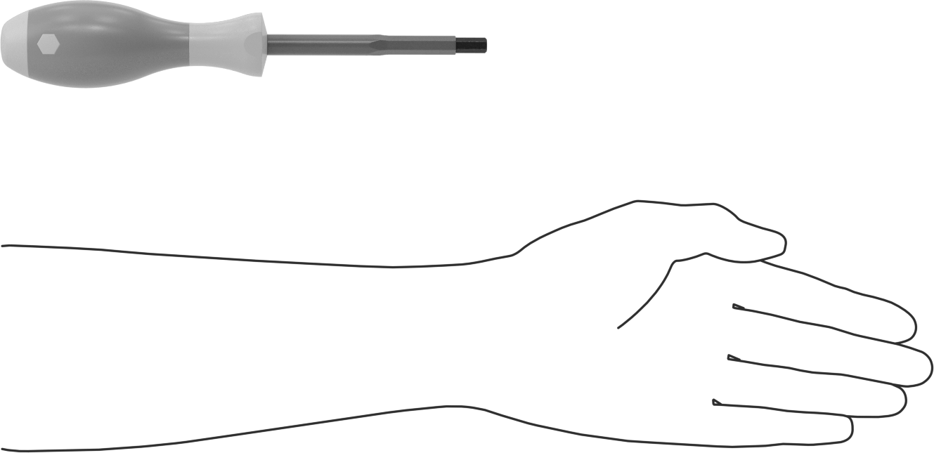 Elektrik Yalıtımlı Tornavida, 6 mm Altıgen, 4“ Uzunluk x 11/32” Genişlik Mil