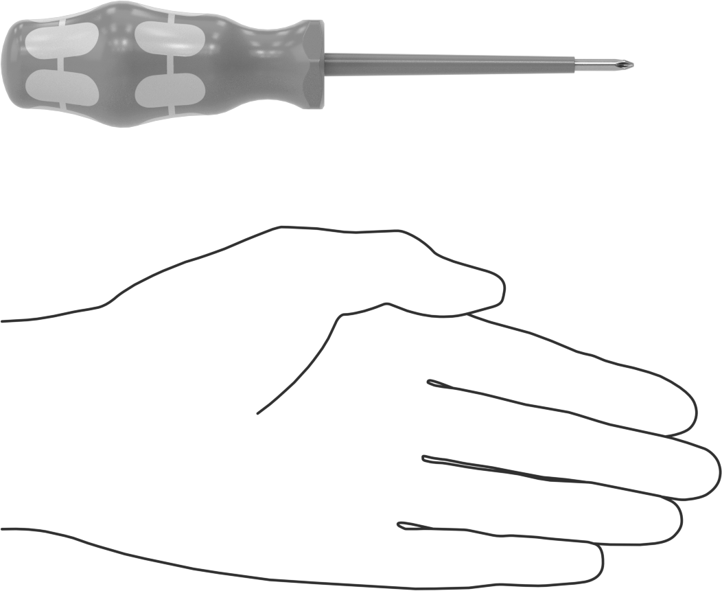 Elektrik Yalıtımlı Tornavida, 0 Numaralı Phillips, 3-1/8“ Uzunluk x 3/16” Genişlik Mil
