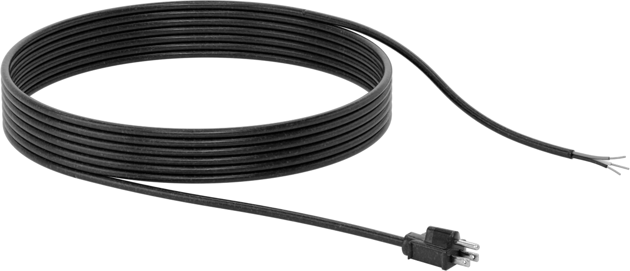 Güç Kablosu, Hafif Hizmet, NEMA 5-15 Fiş, 9-1/2 Fit Uzunluk, 16 Gauge, SJT