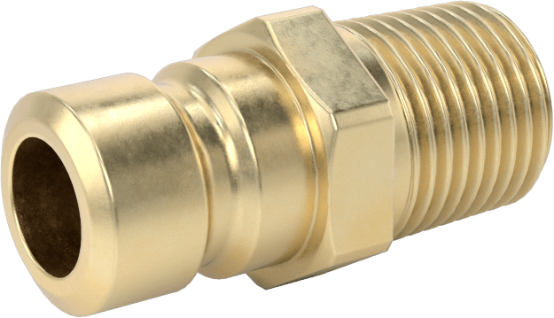 Soğutucu için Pirinç Hızlı Ayrılabilir Hortum Bağlantısı, Düz Plug, 1/4 Kaplin Boyutu x 1/8 NPTF Erkek