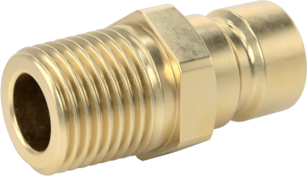 Soğutucu için Pirinç Hızlı Ayrılabilir Hortum Bağlantısı, Düz Plug, 1/4 Kaplin Boyutu x 1/8 NPTF Erkek