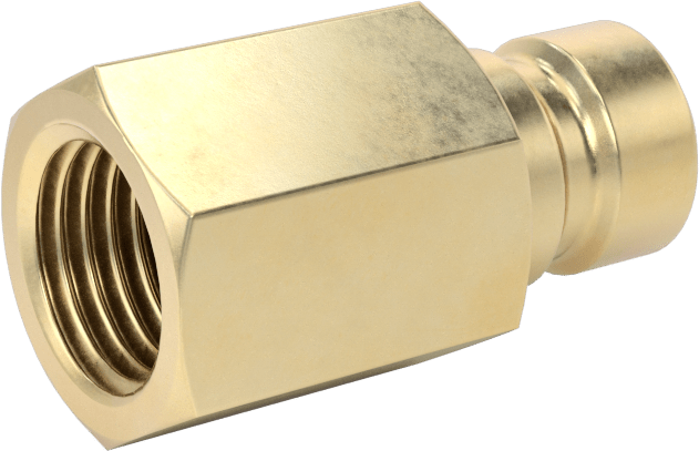 Soğutucu için Pirinç Hızlı Ayrılabilir Hortum Bağlantısı, Düz Plug, 1/4 Kaplin Boyutu x 1/8 NPTF Dişi