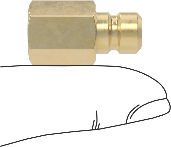 Soğutucu için Pirinç Hızlı Ayrılabilir Hortum Bağlantısı, Düz Plug, 1/4 Kaplin Boyutu x 1/8 NPTF Dişi