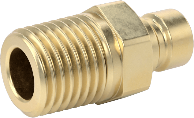 Soğutucu için Pirinç Hızlı Ayrılabilir Hortum Bağlantısı, Düz Plug, 1/4 Bağlantı Boyutu x 1/4 NPTF Erkek