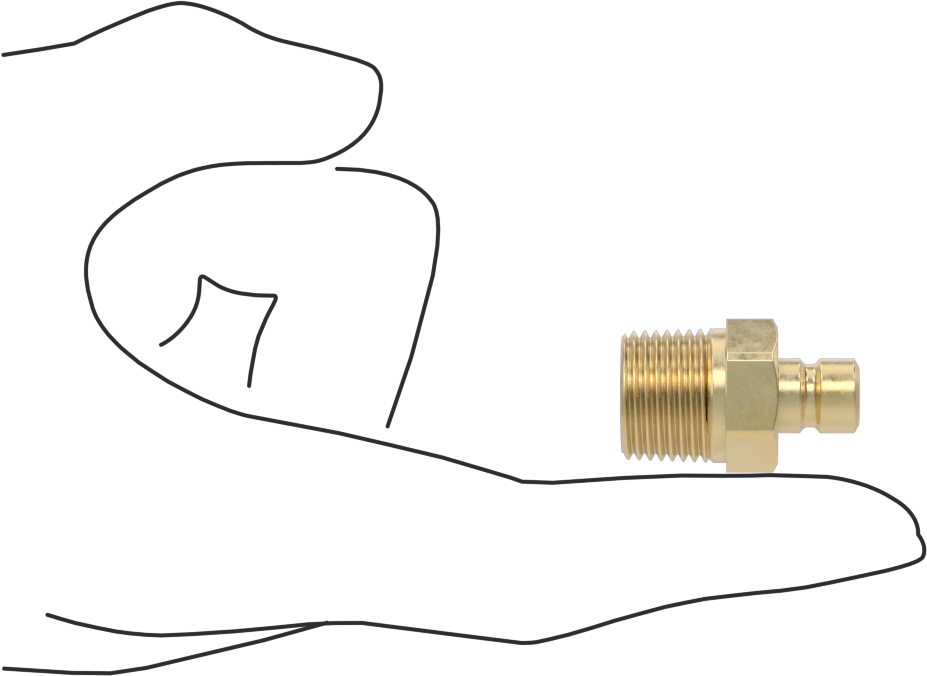 Soğutucu için Pirinç Hızlı Ayrılabilir Hortum Bağlantısı, Düz Plug, 1/4 Kaplin Boyutu x 3/8 NPTF Erkek