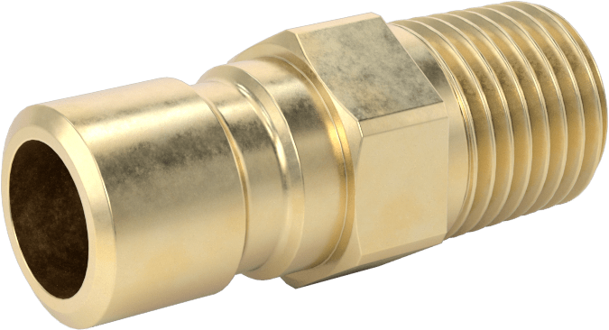 Soğutucu için Pirinç Hızlı Ayrılabilir Hortum Bağlantısı, Düz Plug, 3/8 Kaplin Boyutu x 1/4 NPTF Erkek