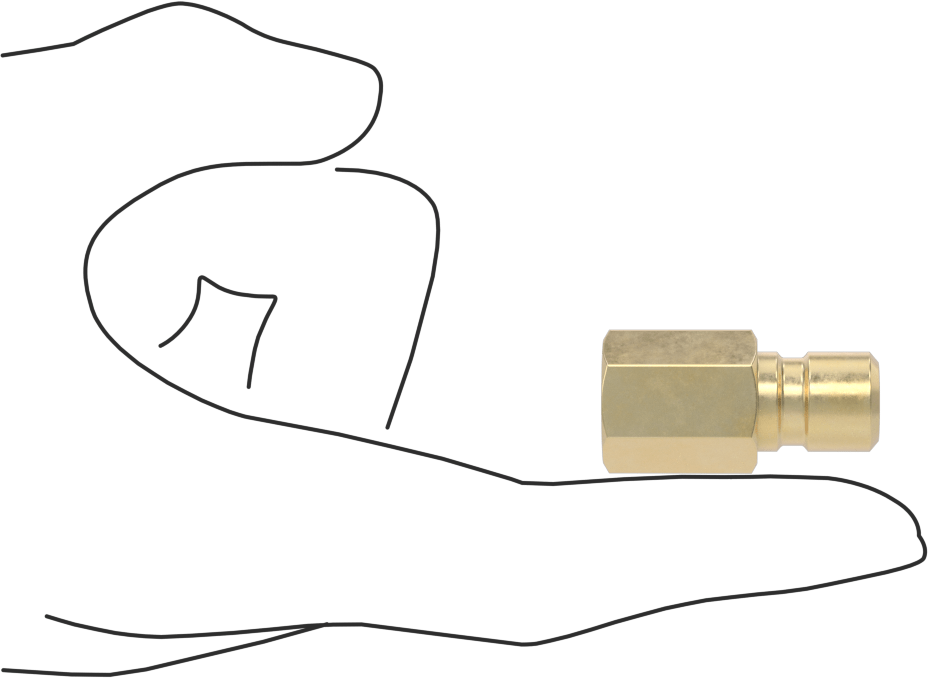 Soğutucu için Pirinç Hızlı Ayrılabilir Hortum Bağlantısı, Düz Plug, 3/8 Kaplin Boyutu x 1/4 NPTF Dişi