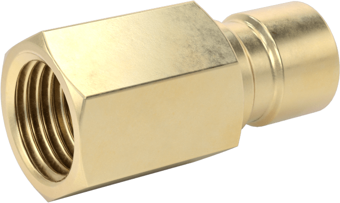 Soğutucu için Pirinç Hızlı Ayrılabilir Hortum Bağlantısı, Düz Plug, 3/8 Kaplin Boyutu x 1/4 NPTF Dişi