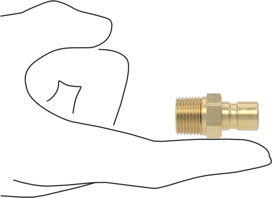 Soğutucu için Pirinç Hızlı Ayrılabilir Hortum Bağlantısı, Düz Plug, 3/8 Kaplin Boyutu x 3/8 NPTF Erkek