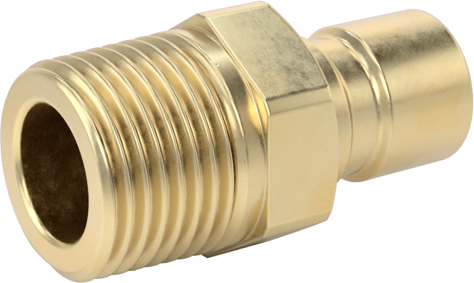 Soğutucu için Pirinç Hızlı Ayrılabilir Hortum Bağlantısı, Düz Plug, 3/8 Kaplin Boyutu x 3/8 NPTF Erkek