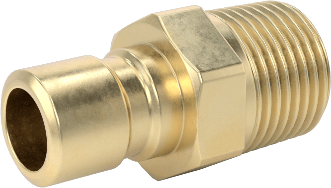 Soğutucu için Pirinç Hızlı Ayrılabilir Hortum Bağlantısı, Düz Plug, 3/8 Kaplin Boyutu x 3/8 NPTF Erkek