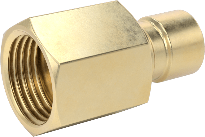 Soğutucu için Pirinç Hızlı Ayrılabilir Hortum Bağlantısı, Düz Plug, 3/8 Kaplin Boyutu x 3/8 NPTF Dişi