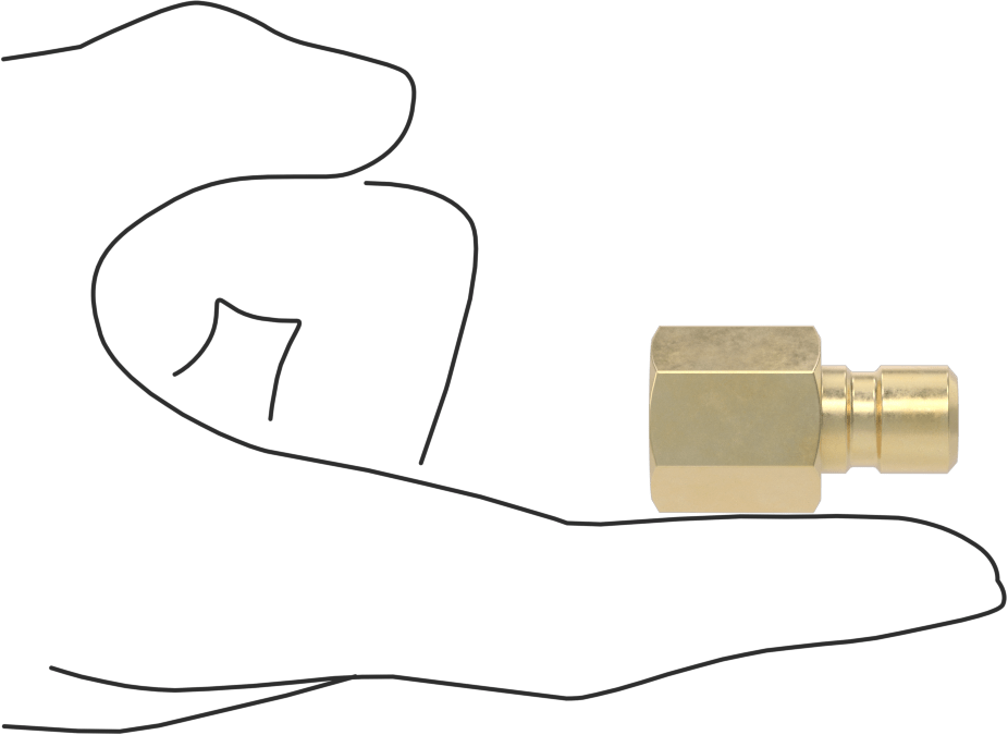 Soğutucu için Pirinç Hızlı Ayrılabilir Hortum Bağlantısı, Düz Plug, 3/8 Kaplin Boyutu x 3/8 NPTF Dişi
