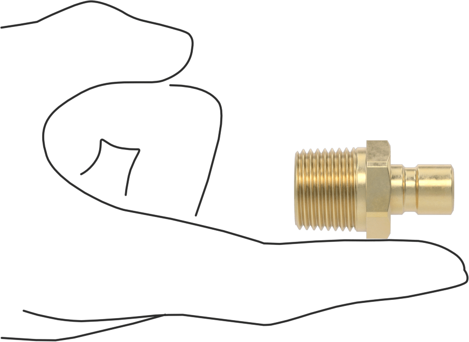 Soğutucu için Pirinç Hızlı Ayrılabilir Hortum Bağlantısı, Düz Plug, 3/8 Kaplin Boyutu x 1/2 NPTF Erkek