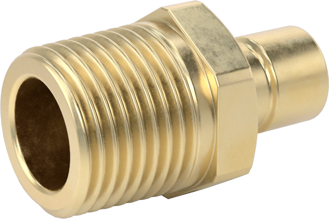 Soğutucu için Pirinç Hızlı Ayrılabilir Hortum Bağlantısı, Düz Plug, 3/8 Kaplin Boyutu x 1/2 NPTF Erkek