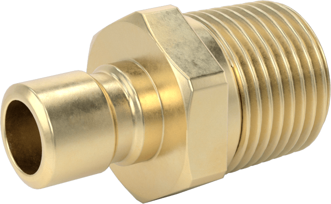 Soğutucu için Pirinç Hızlı Ayrılabilir Hortum Bağlantısı, Düz Plug, 3/8 Kaplin Boyutu x 1/2 NPTF Erkek